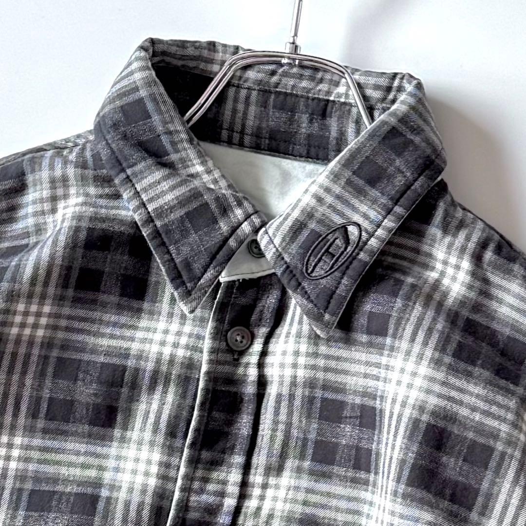 近年 DIESEL リバーシブル 中綿ジャケット オーバルD チェック デニム