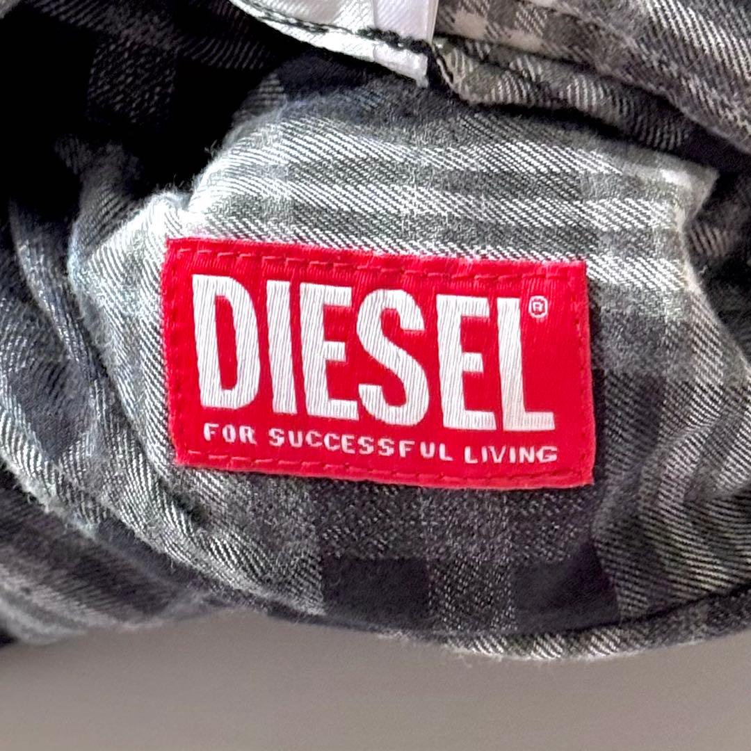 近年 DIESEL リバーシブル 中綿ジャケット オーバルD チェック デニム