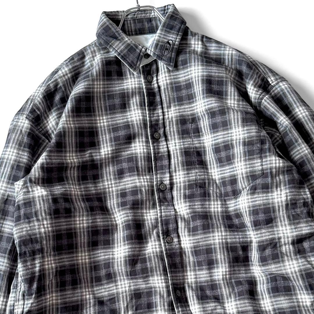 近年 DIESEL リバーシブル 中綿ジャケット オーバルD チェック デニム