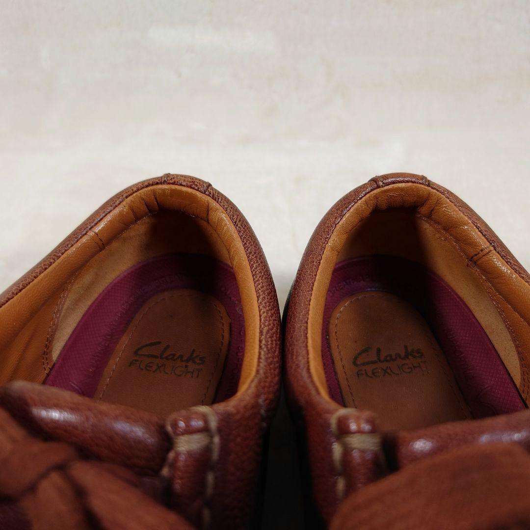 CLARKS クラークス 本革 レザー ワラビー シボ加工　ブラウン 25cm