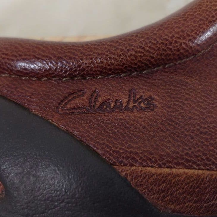 CLARKS クラークス 本革 レザー ワラビー シボ加工　ブラウン 25cm