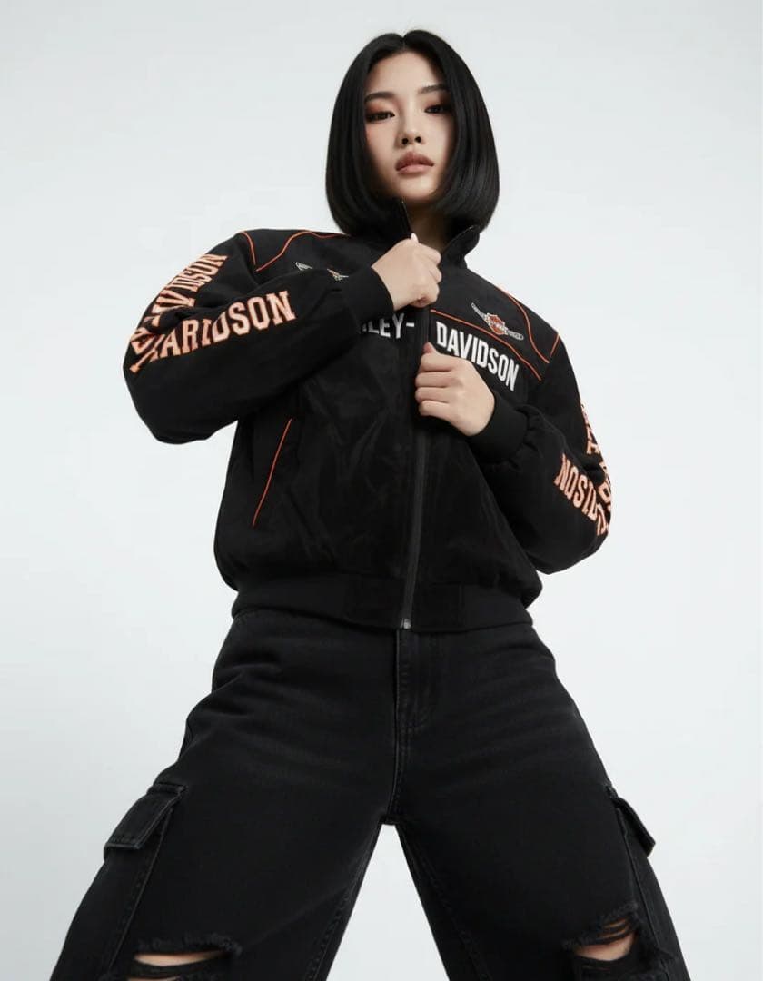 Harley-Davidson バイカーデザインレーシングジャケット（中綿入り）