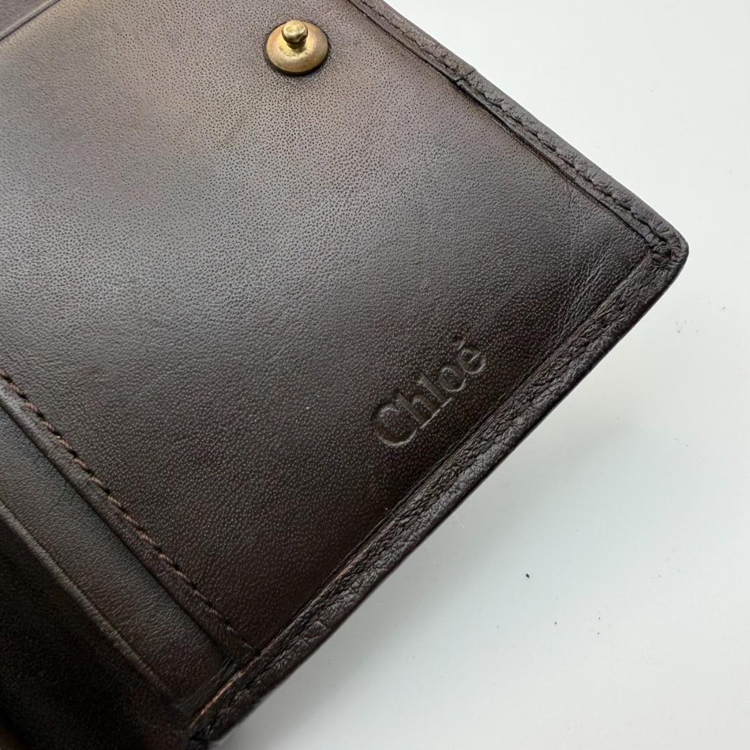◇クロエ　折財布　財布　ウォレット　Cチャーム　ブラウン