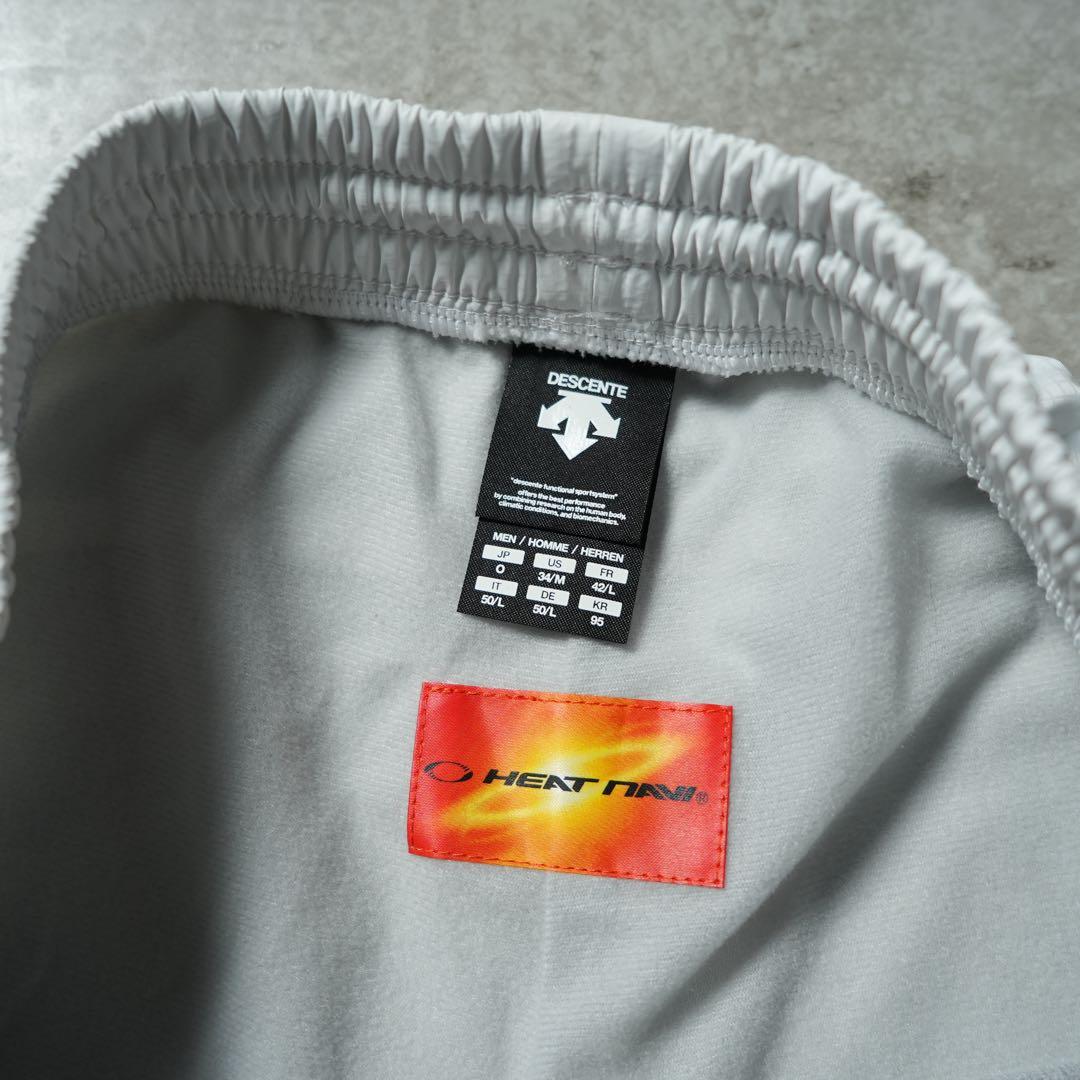 00s DESCENTE テック系 ナイロンパンツ パイピング 裏起毛 流線形