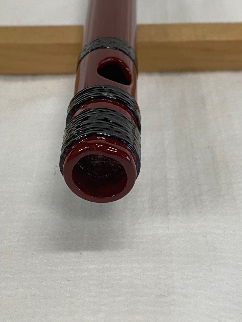 篠笛　6穴　竹製　溜め塗り　糸巻き黒塗り