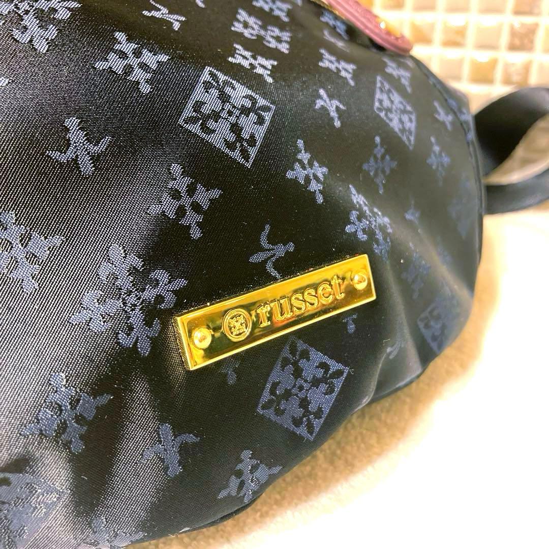 russet ラシット　ウエストバッグ ボディバッグ ゴールドロゴ ネイビー