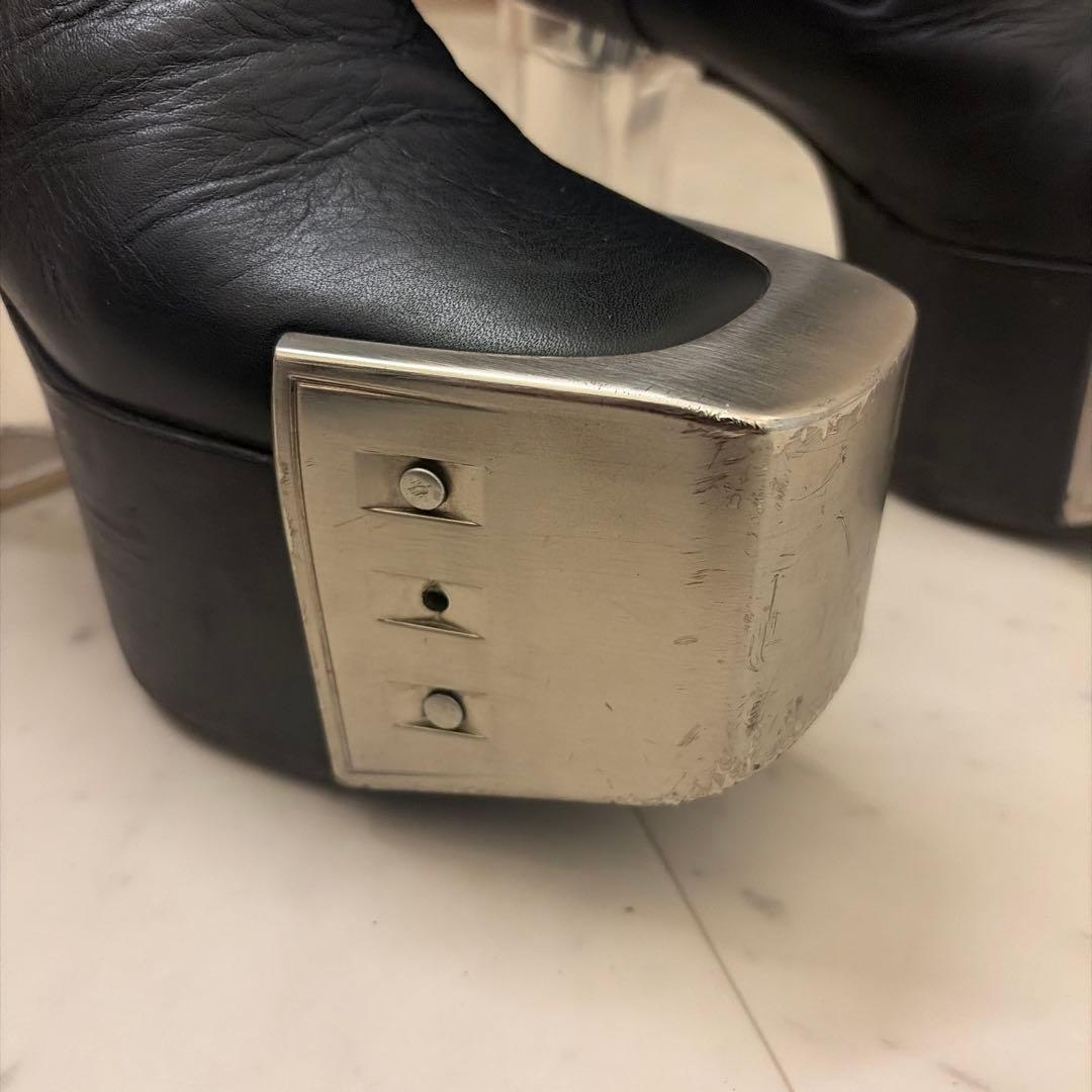 靴 RICK OWENS BEVELED PLATFORMS KISS BOOT