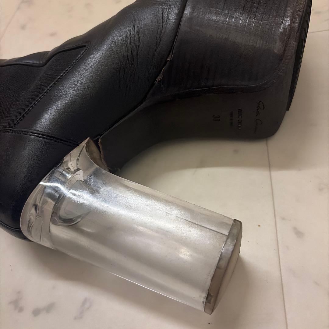 靴 RICK OWENS BEVELED PLATFORMS KISS BOOT