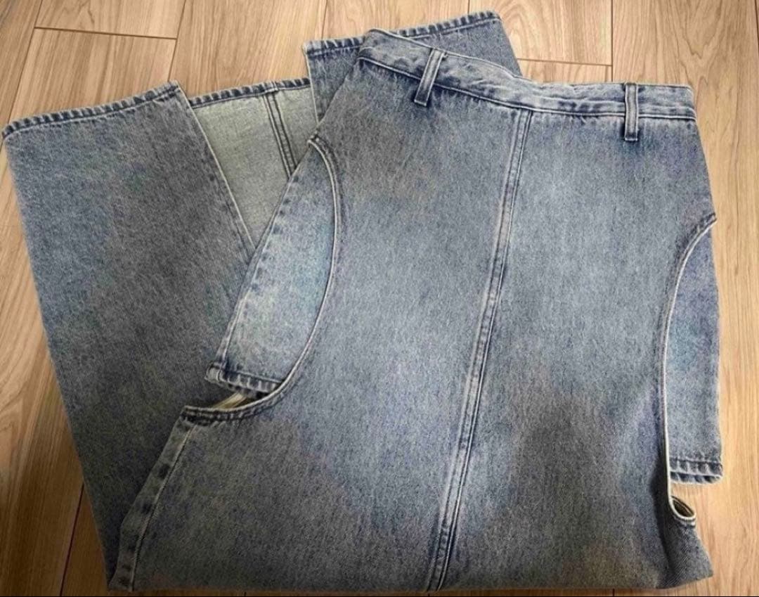 スカート CLANE CIRCLE CUTLAYERED DENIM SKIRT