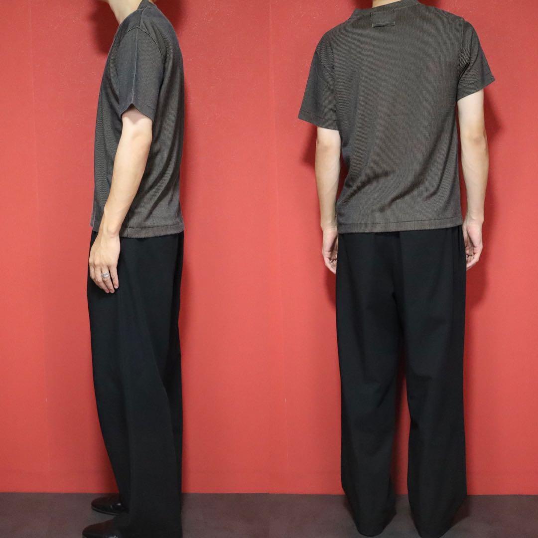 GAULTIER HOMME objet 立体ストライプ Vネック Tシャツ