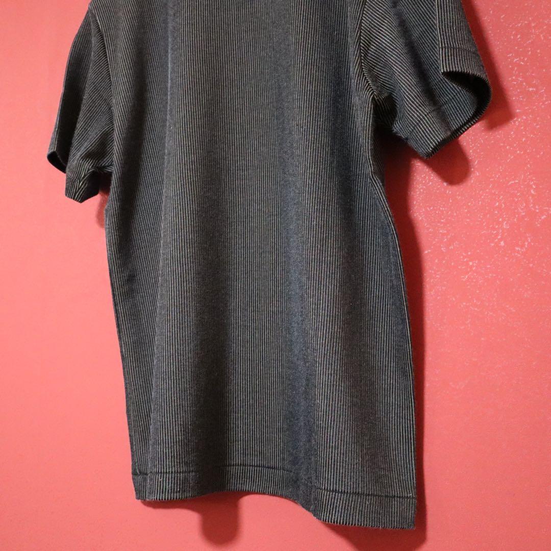 GAULTIER HOMME objet 立体ストライプ Vネック Tシャツ