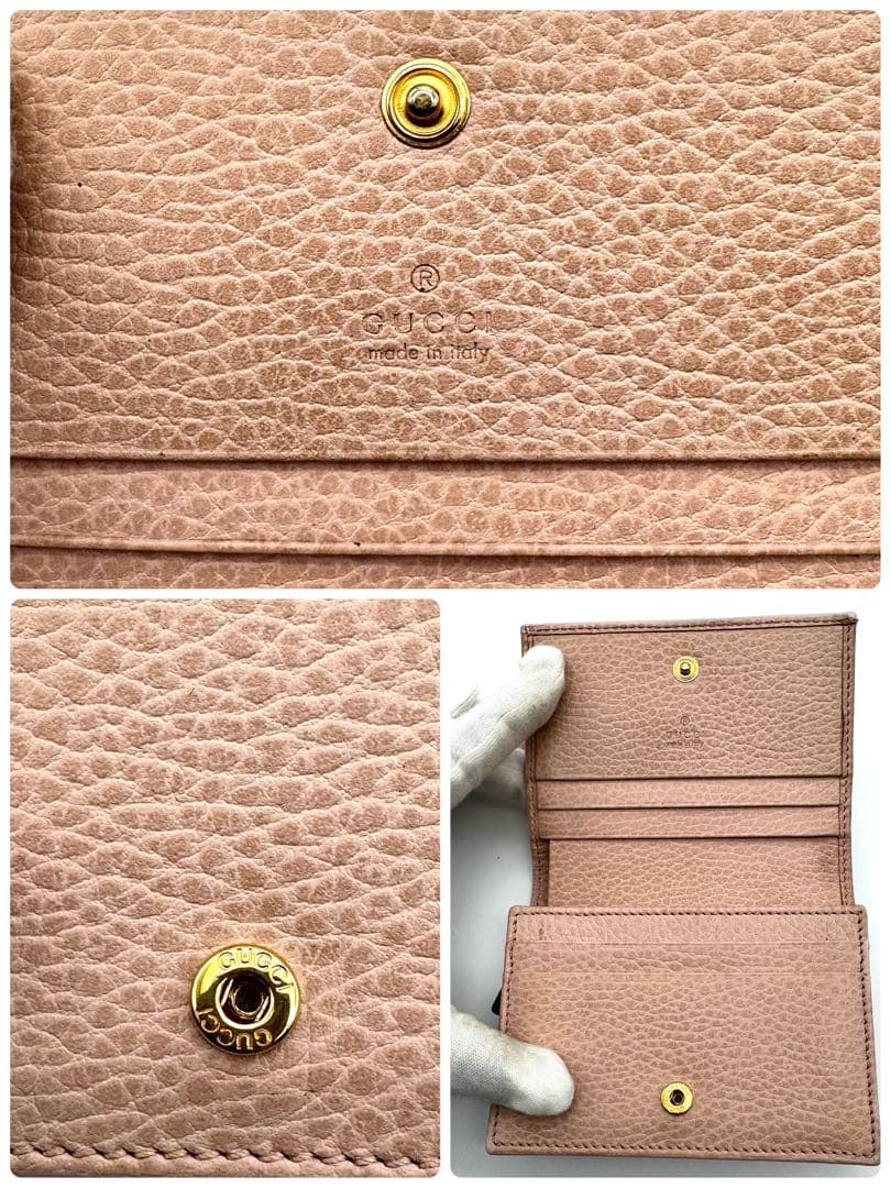 GUCCI GGマーモント　ミニ財布　ピンク　レザー