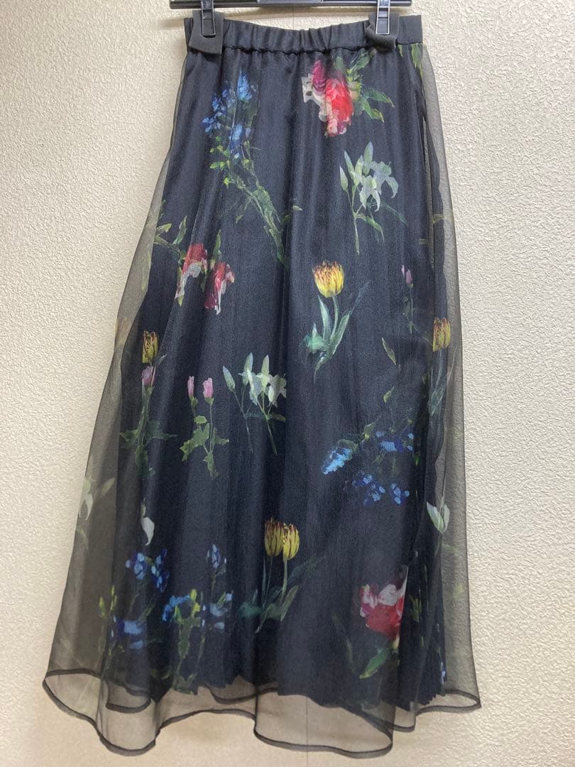 AMERI SOFIA SKIRT アメリ オーガンジー花柄スカート M