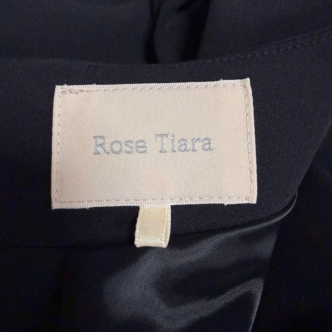 Rose Tiara パール付コクーンワンピース 7分袖　ブラック
