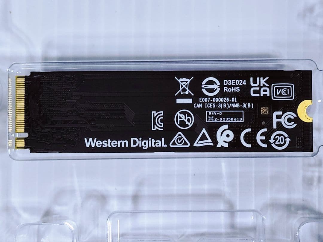 WesternDigital SN580 1TB M.2 SSD・2412h使用