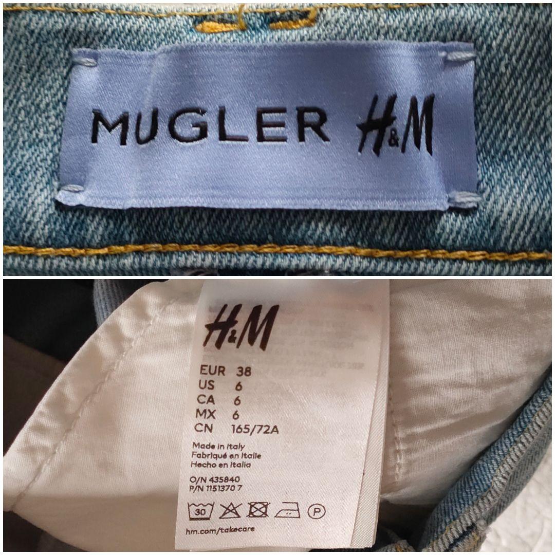 MUGLER　　スパイラルパネルデニムパンツ　イタリア製 38