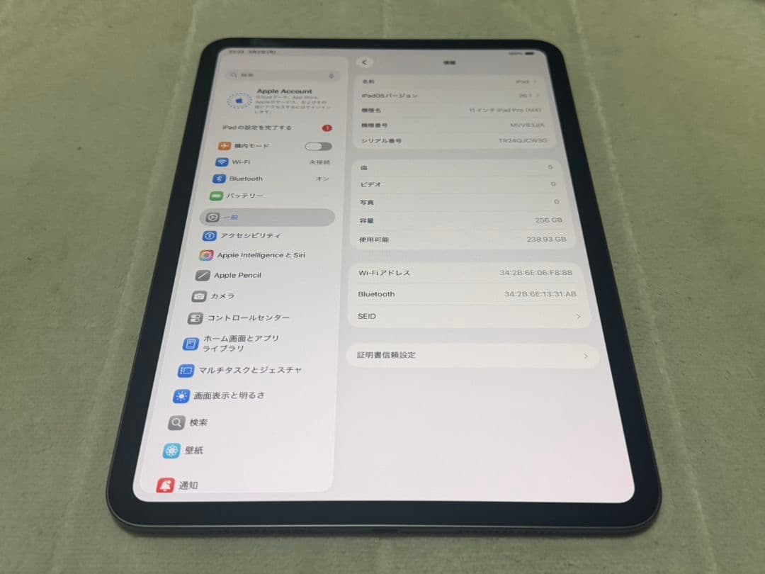 iPad本体 iPad Pro 11inch M4 256GB Wi-Fi