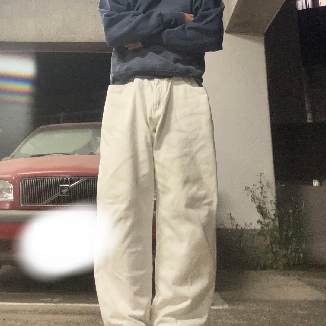 L.A. GATE ホワイト デニム ワイドレッグパンツ