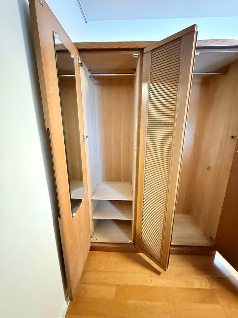 【大塚家具・純国産ナラ材】ワードローブ 洋服タンス