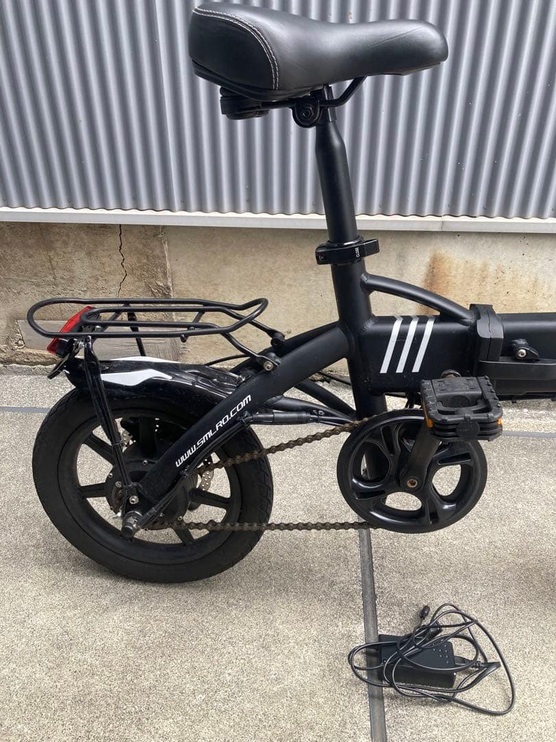 ジャンク品 折り畳み 電動アシスト自転車 モペット SMLRO ブラック