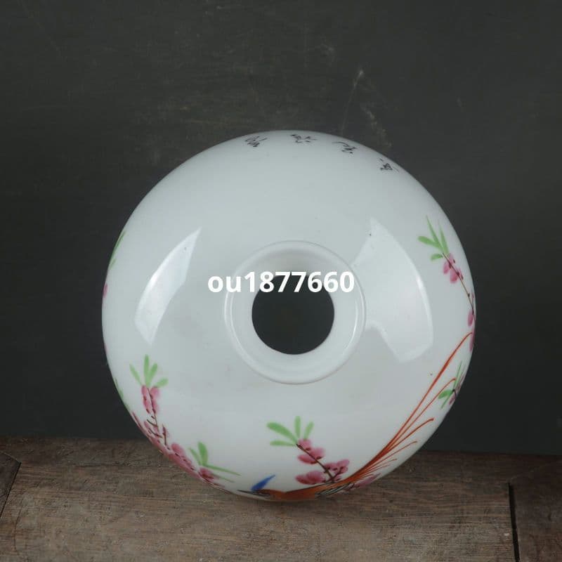 パステル鵲登梅瓶 花瓶 景徳鎮 陶磁器 装飾品 現代工芸品 美術品 置物