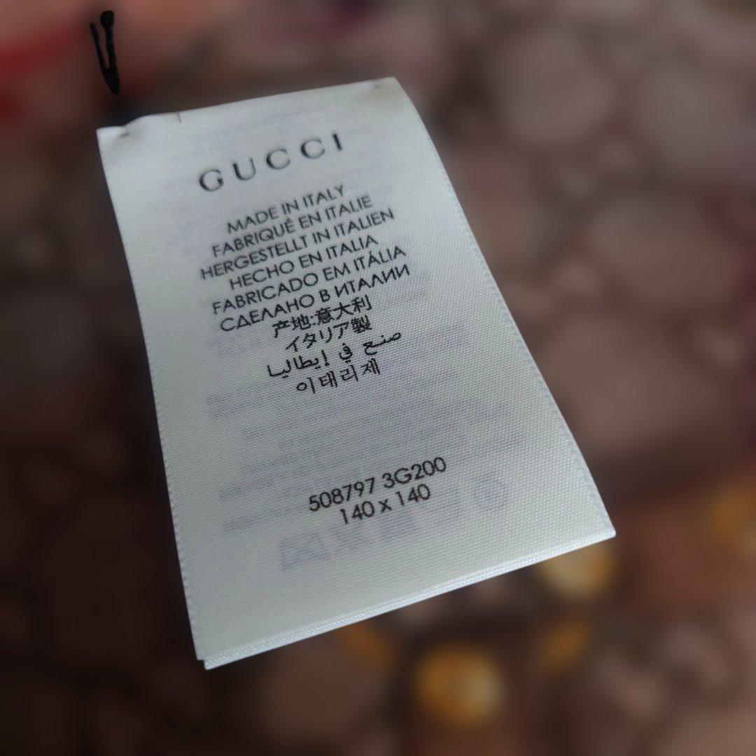 【新品】GUCCI …フラワープリント ストール 140x140cm