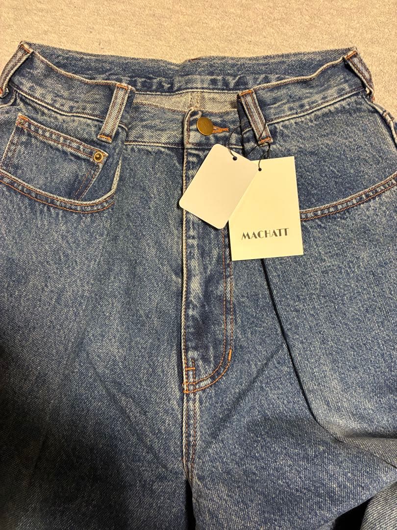 新品 MACHATT ウエストタックデニム ブルー36 S マチャット