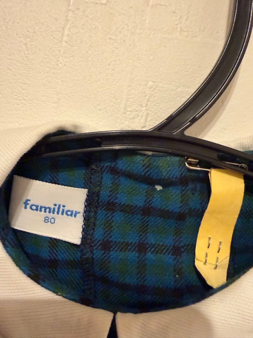 【美品】ファミリア チェック ワンピース 80