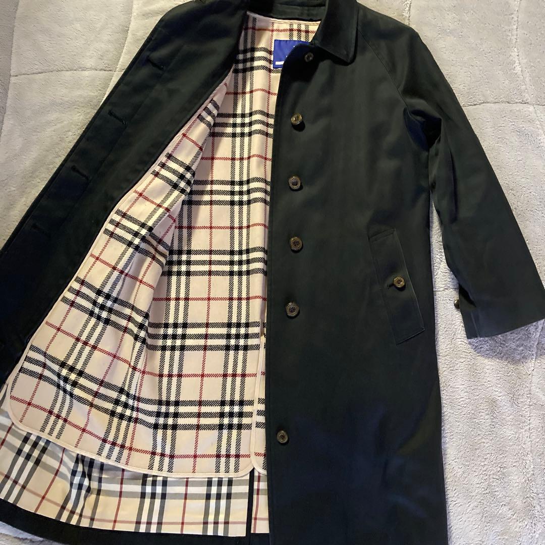 BURBERRY BLUE LABEL ステンカラーコート ネイビー ライナー付