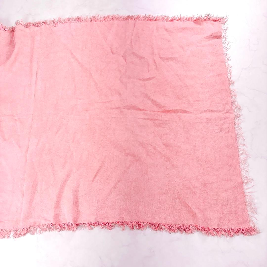 アソースメレ×ロンハーマン別注 大判リネンストール フリンジ 桜ピンク