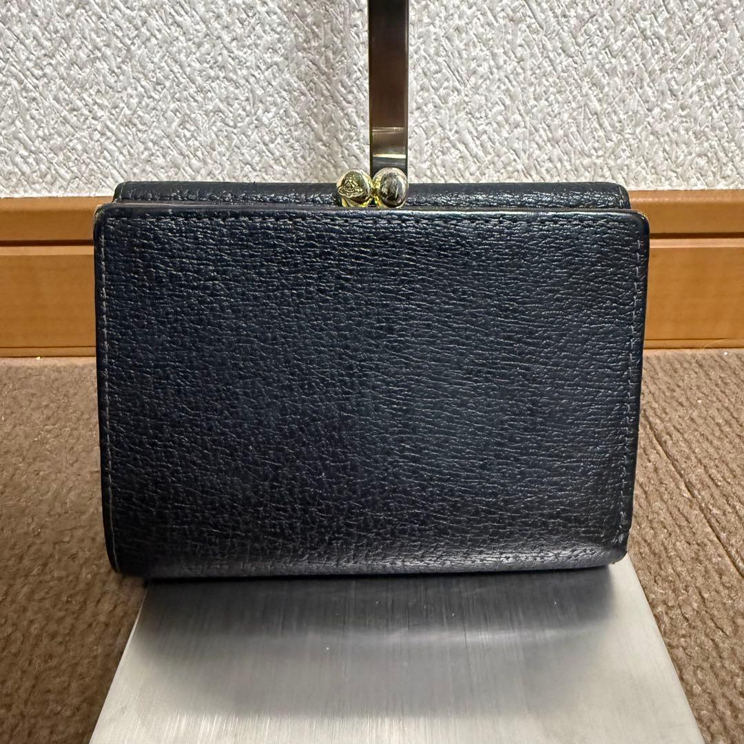 Vivienne Westwood オーブ 三つ折財布 レザー 黒 がま口 収納
