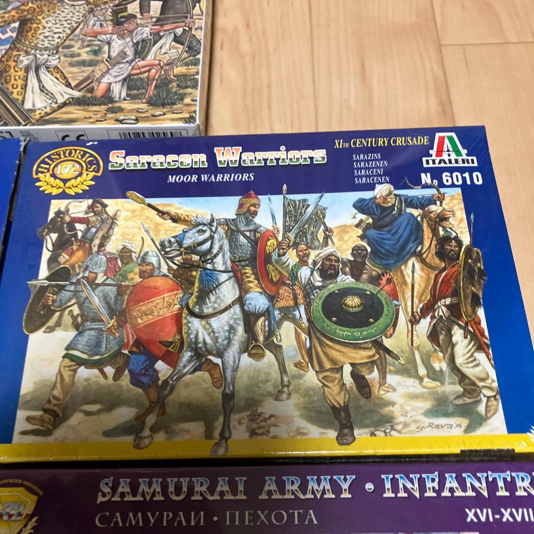 1/72 戦国武者フィギュア戦国騎馬武者フィギュア　ズベズダなど５点セット