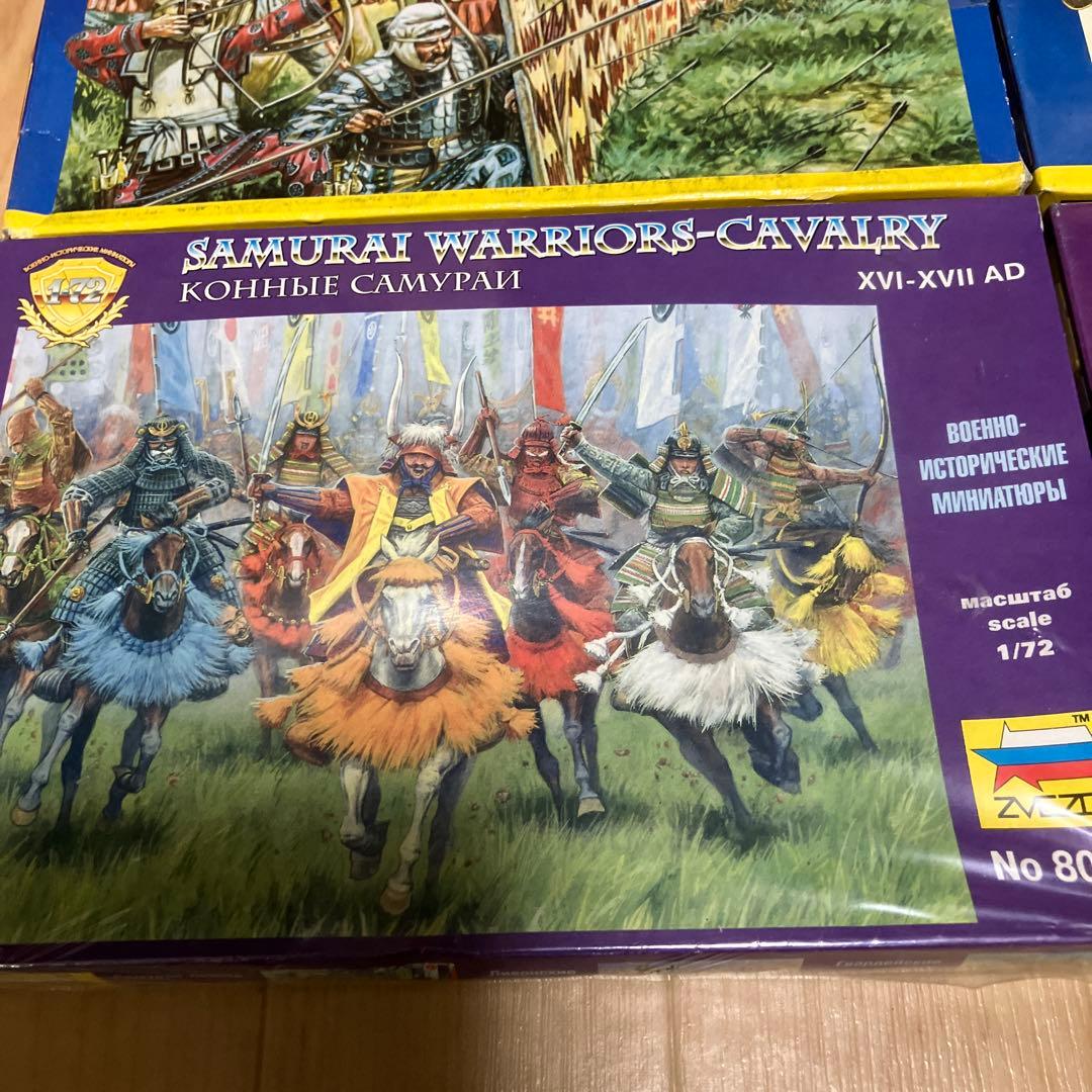 1/72 戦国武者フィギュア戦国騎馬武者フィギュア　ズベズダなど５点セット