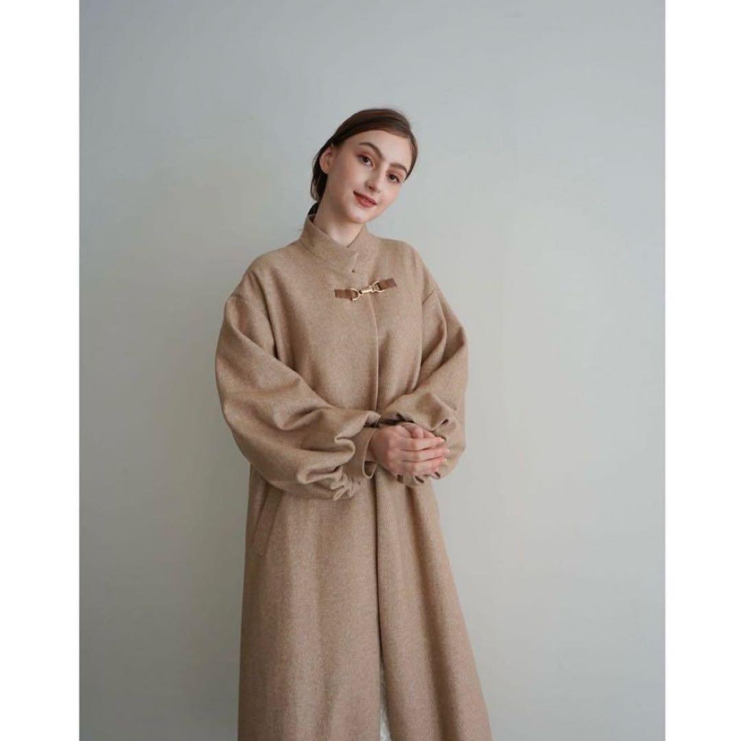 ジャケット・アウター Acka stand collar wool coat(beige)
