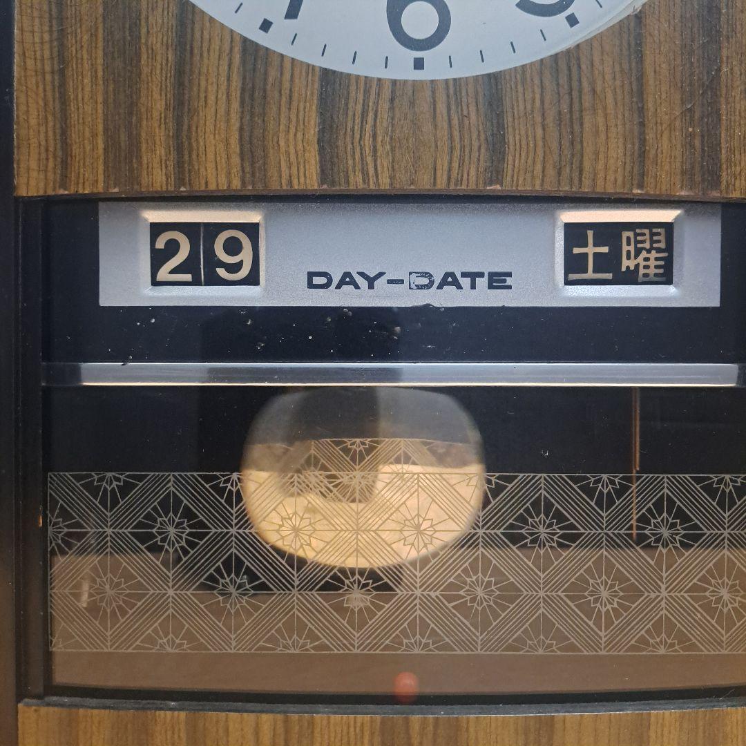 リズム　掛け時計　リズムマンスリー　DELUXE　DAY-DATE　昭和レトロ