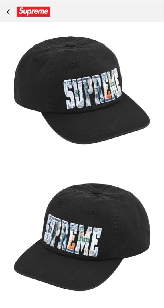 新品Supreme Embroidered Money Logo6-Panel
