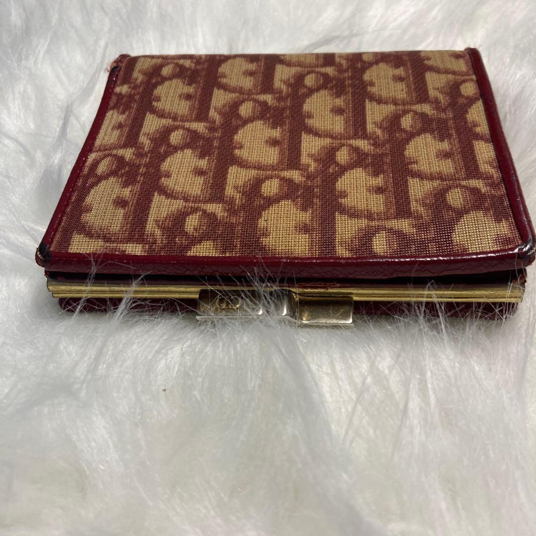 Christian Dior トロッター 二つ折り財布 赤 オブリーク