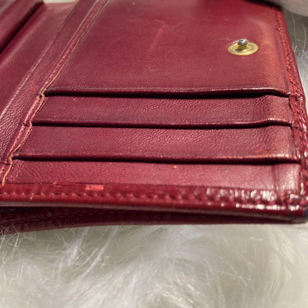 Christian Dior トロッター 二つ折り財布 赤 オブリーク