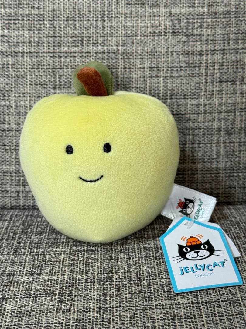 タグ付　 青りんご 梨　ぬいぐるみ　マスコット　ジェリーキャット