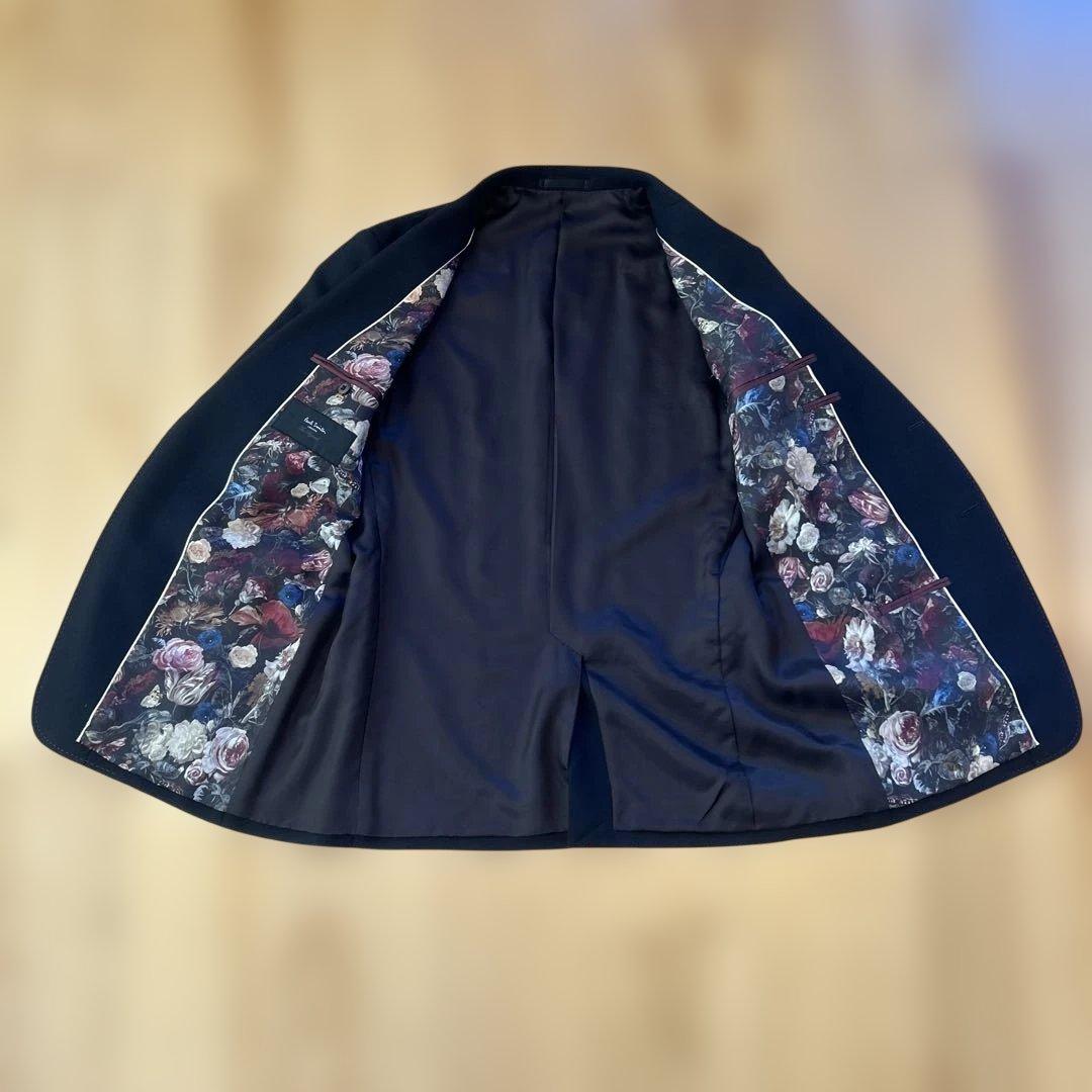 Paul Smith 2XL黒 テーラードジャケット 花柄裏地