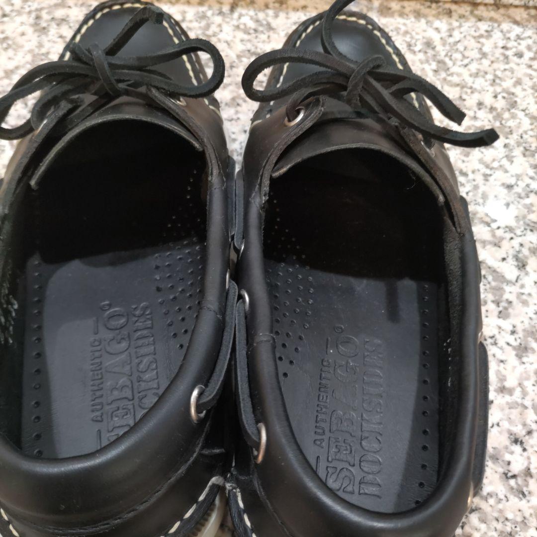 極美品　セバゴ　ドックサイズ　黒 レザー デッキシューズ　モカシン　サイズUS7
