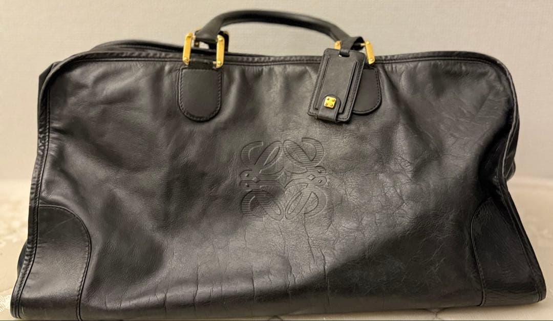 LOEWE ロエベ　黒レザーボストンバッグ