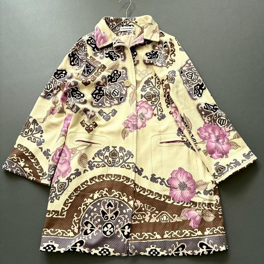 よ*ン様 【大きいサイズ】LEONARD PARIS　キルティング コート 花柄