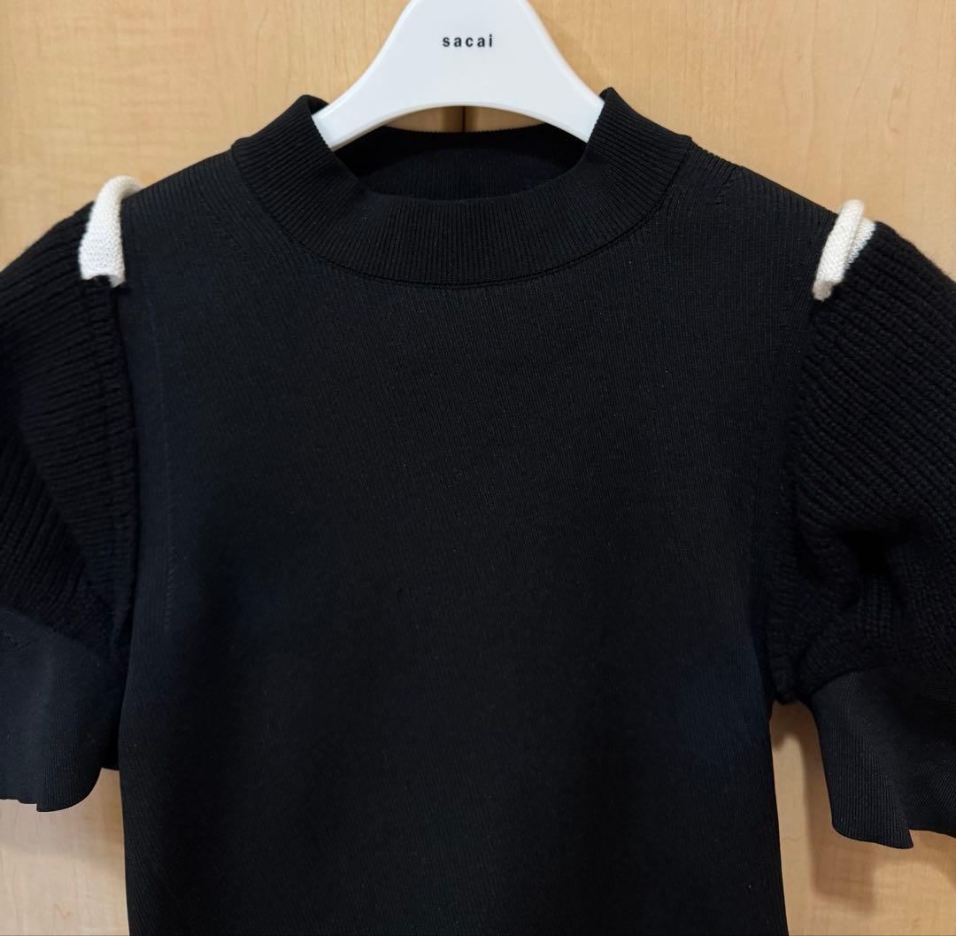 Green様 ★sacai サカイ★黒 スウェット ジャージ 半袖 カットソー