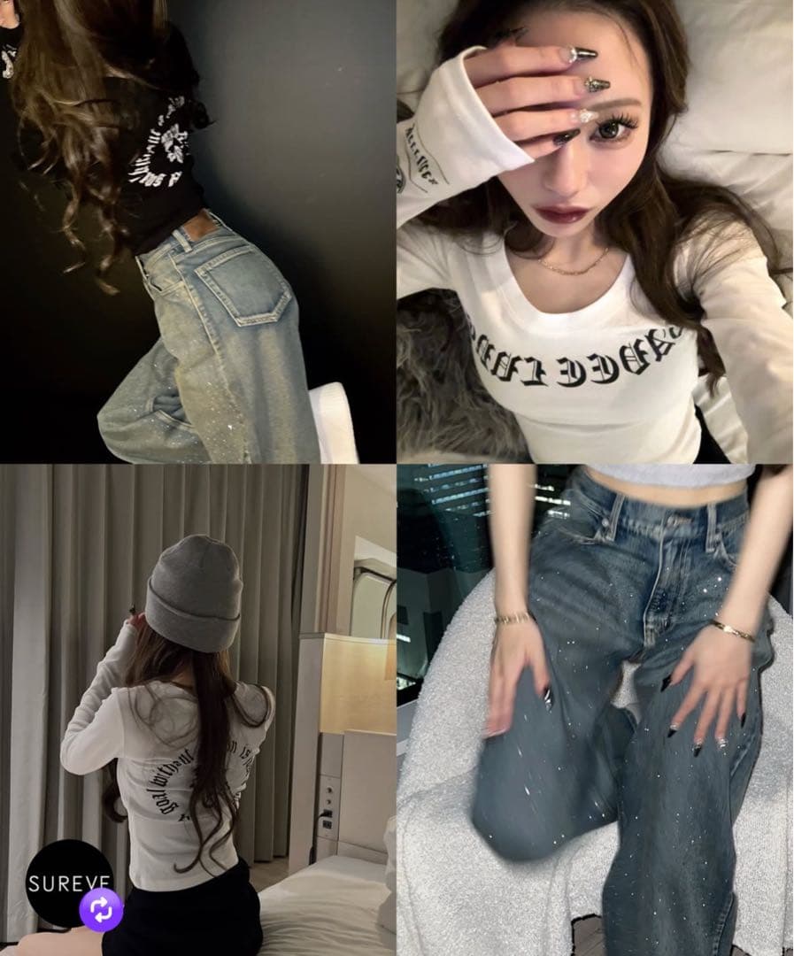 アベイル　タグ付き　Shoko×SUREVE ラインストーンデニム　64サイズ