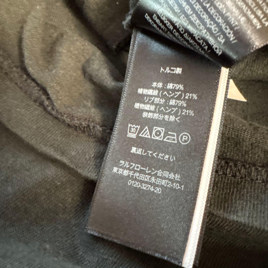 ダブルアールエル　RRL ロゴアップリケTシャツ　黒　L