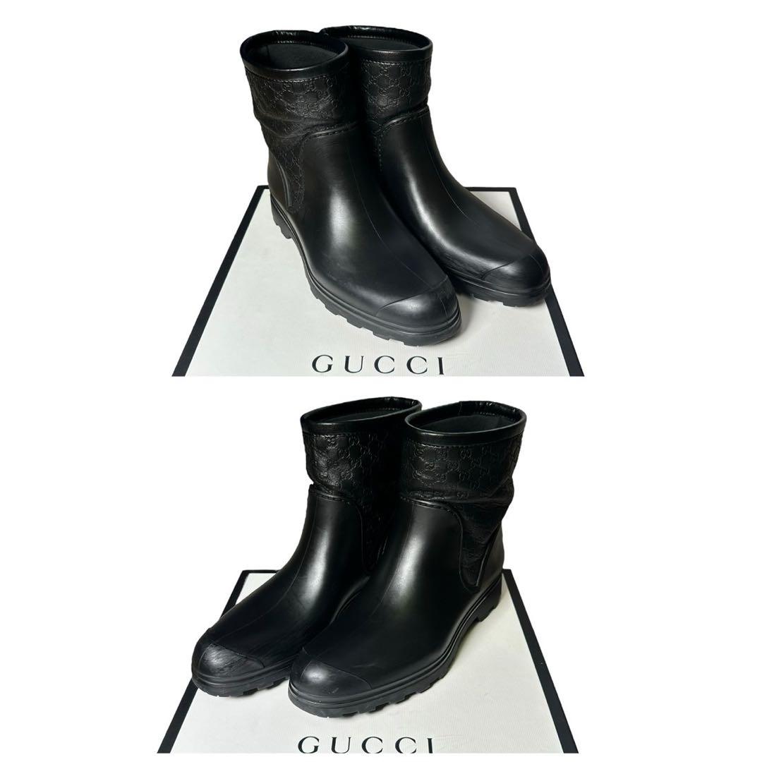 GUCCI グッチ ◆ GG ロゴ 総柄 レイン　 ショート ブーツ