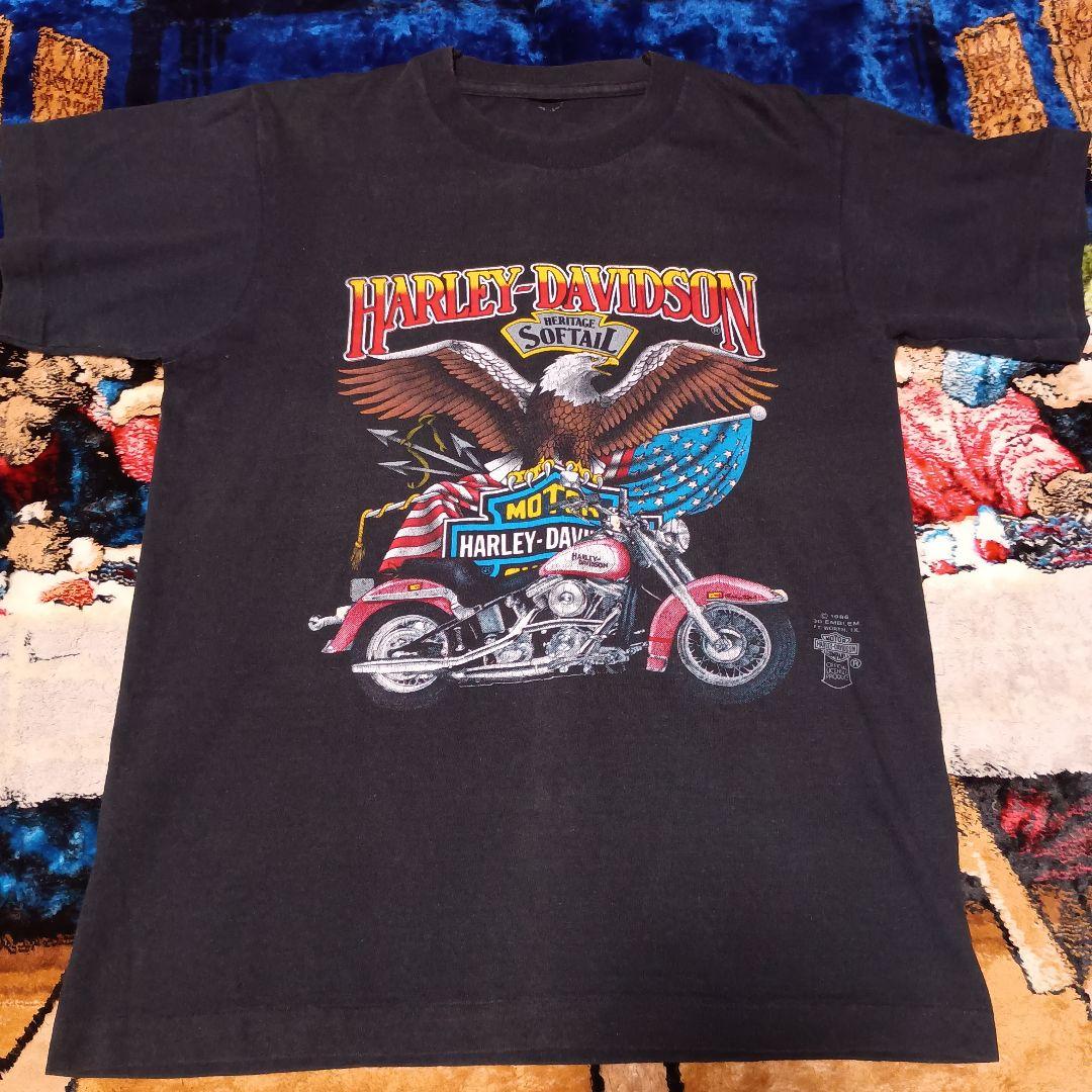 ハーレーダビッドソン Tシャツ ビンテージ 古着 ブラック