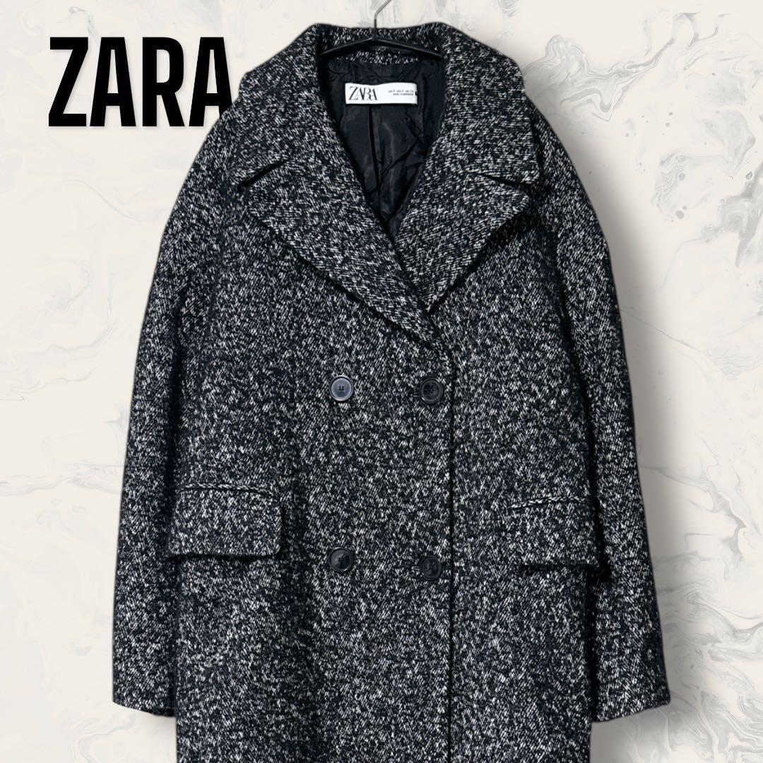 【未使用】 ZARA オーバーサイズ ウール コート ナッピンク