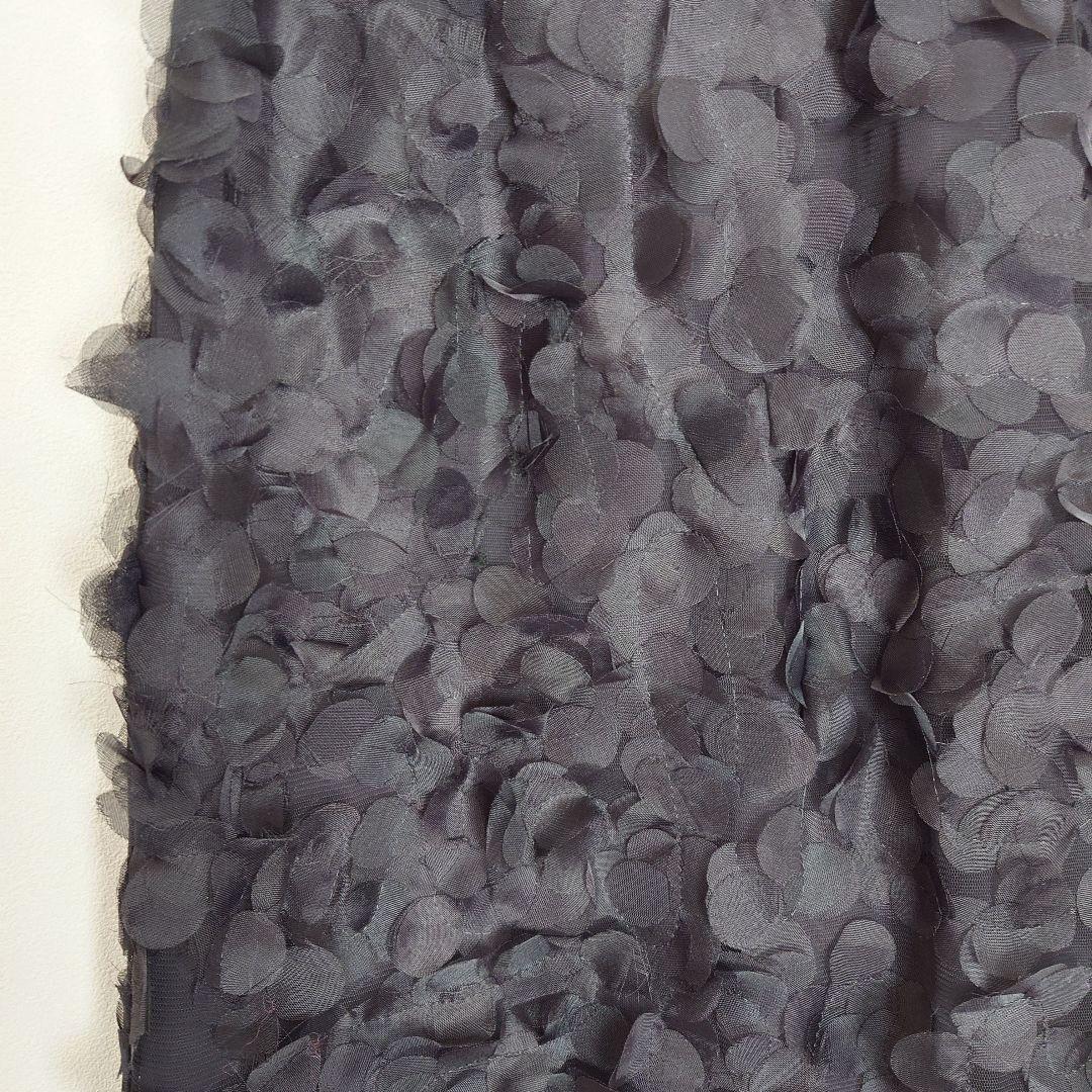 美品　VERMEIL par iena　ドット花びらチュール　ロングスカート　黒